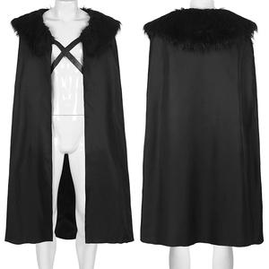 <span class=keywords><strong>Pirata</strong></span> hombres capa abrigo Medieval Vintage invierno piel Collar gótico Punk capa larga Poncho Halloween Caballero Guerrero Cosplay disfraz - Product Image 1