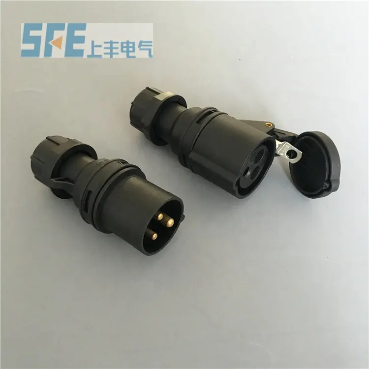 IP44 16A 250V IEC60309 Dusty proof IP44 3P 16A 250V event technology black industrial plugs and sockets