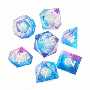ชุดลูกเต๋า Deskjoy Movable Liquid Core D20 แบบเหลว ผลิตจากเรซิ่น รูปทรงเหลี่ยมหลายด้าน สำหรับเกมกระดาน RPG ประเภท D&D (<span class=keywords><strong>Dungeons</strong></span> & <span class=keywords><strong>Dragons</strong></span>) - Product Image 3