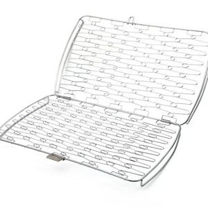 Bandeja de parrilla de acero inoxidable 46x29x6cm, plegable, portátil, para acampar al aire libre, cesta para asar pescado - Product Image 4