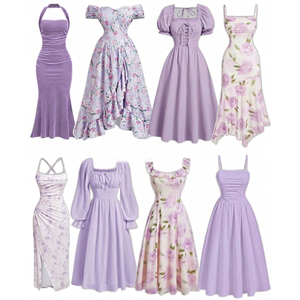 China Dongguan Oem <strong>Women</strong> Clothing <strong>Dress</strong> Making Factory Wholesale Custom <strong>Women</strong> <strong>Purple</strong> Long Midi Casual A-Line Designer <strong>Dress</strong> - Product Image 2
