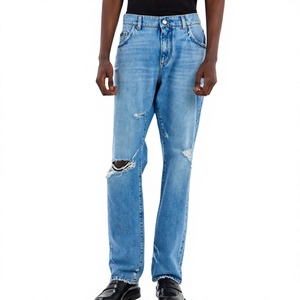 LEDBURY INTERNATIONAL Jeans de Mezclilla de Algodón de Alta Calidad para Hombre, Casuales, Transpirables, Ecológicos, Resistentes, Nuevos, con Efecto Desgastado - Product Image 1