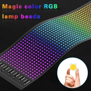 RGB APP 5V แผงเมทริกซ์บางโค้งได้ LED แถบโฆษณารถยนต์ LED เคลื่อนย้ายป้ายข้อความหน้าจอแสดงผล LED แบบยืดหยุ่น
