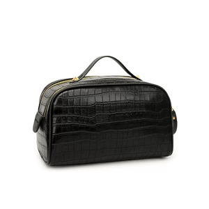 Estuche de Maquillaje de Piel Sintética con Textura de Cocodrilo y Logotipo Personalizado, Estuche Rígido para Cosméticos de Viaje, Venta al Por Mayor - Product Image 1