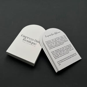 Luxury Arch-Shaped Thank You Cards - Custom <b>Printed</b> Half Round Edge Cards with Matte Finish for Hair Extensions - Product Image 6