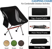 Logo personnalisé pliable avec poches latérales chaises de camping compressibles chaise de randonnée compacte