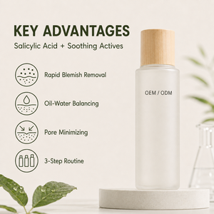 Set Anti-Acne a 3 Fasi con Acido Salicilico e Attivi Lenitivi, Produzione Diretta, Confezione Personalizzata ODM per Brand di Bellezza - Product Image 3