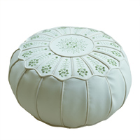 Pouf rond en cuir non rembourré-repose-pieds repose-pieds marocain, housse de repose-pieds-décor Boho-salon bohème