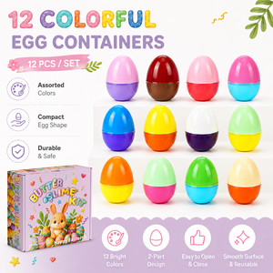 ชุดทำสไลม์เนยสำหรับเทศกาลอีสเตอร์แบบขายส่ง 12 กล่องใส่ไข่ 6 แบบ DIY เนื้อนุ่ม ยืดหยุ่น ปลอดสารพิษ ของขวัญวันหยุดสำหรับเด็ก รับผลิตแบบ OEM - Product Image 3