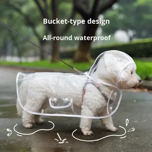 छोटे मध्यम आकार के कुत्तों के लिए पारदर्शी वाटरप्रूफ पालतू बारिश सर्दियों में बिच्छन टेडी पोंचो ठोस कुत्ते बारिश के दिन बिल्लियों - Product Image 5