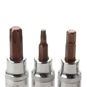 Chrome Plated 1/4 In Hex Socket Bit Set For Furniture Assembly Short Hex Drive Tool - Product Image 1