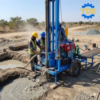 Rig Pengeboran Sumur Air Portabel Kecil/Mini Mesin Bor Air Bertenaga Diesel Termasuk Mesin Motor Daya Diesel Kedalaman Maksimal 150m Mudah Digunakan