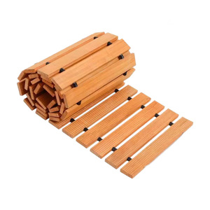 Planches de terrasse en bois emboîtables pour allée de jardin, couleur naturelle, antidérapantes, pour patio extérieur, rectangulaires, 2 pieds - Product Image 5
