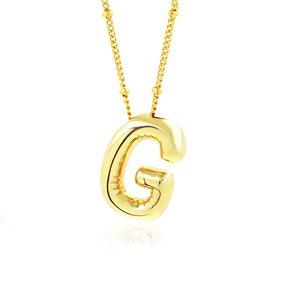 Collar con Colgante de Letras A-Z, Chapado en Oro, Estilo Simple y Lujoso, Bonito Collar de Cobre para Mujer, Joyería al por Mayor - Product Image 6