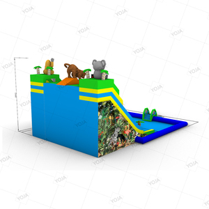 Parque Acuático Inflable Infantil para Exteriores, con Toboganes, Temática de Jungla Tropical - Product Image 2
