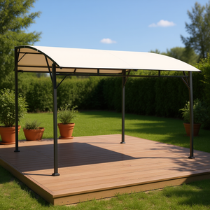 Toldo de Jardín Color Crema, 118.1"x118.1"x100.4", Estructura Metálica, Cobertura para Exteriores, Sombra para Patio, Diseño Moderno - Product Image 2