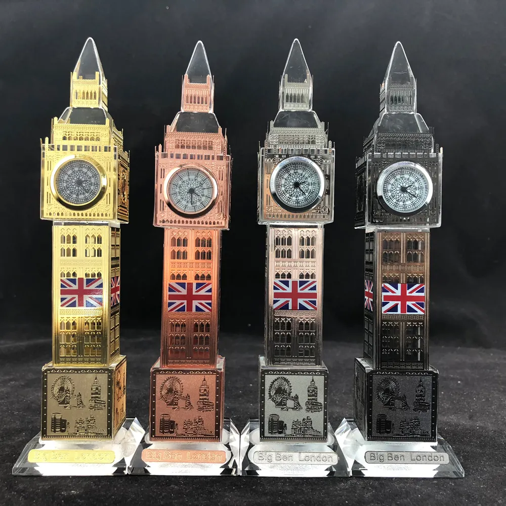 Led Colorato Luci di cristallo UK London Big Ben Clock Souvenir Regalo MH-G0448