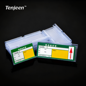 PVC trong suốt Kệ nhựa <span class=keywords><strong>Clip</strong></span> rõ ràng PVC Kệ talker giá kênh tag dữ liệu dải vé giữ nhãn - Product Image 4