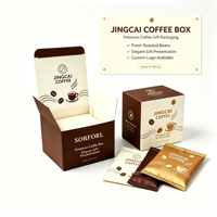 Boîte cadeau de luxe pliable style enveloppe, boîtes en papier à rabat, logo personnalisé imprimé, emballage rigide en papier pour coffret cadeau de grains de café