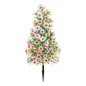 Árbol Artificial Realista de Arborvitae, Topiario Cónico de Cedro con Flores Amarillas y Estaca para el Suelo, para Decoración de Entradas y Caminos - Product Image 4