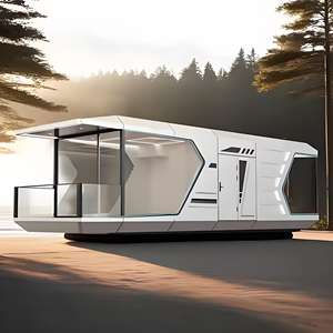 Système intelligent, capsule extensible en bois de haute qualité, caravane spatiale, préfabriqué, modulaire, cabane de montagne, roues, maison commerciale - Product Image 1
