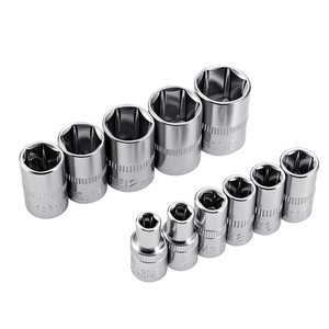 طقم مفاتيح ربط احترافي 10 قطع مقاس 1/4 بوصة، مفاتيح ربط عميقة وضحلة بنظام متري مع حامل تخزين - Product Image 1