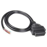 Câble OBD II vers Pigtail OEM DIY personnalisé, 30 cm, 16 fils, 2 mm, étamé, mâle-femelle, à dénuder
