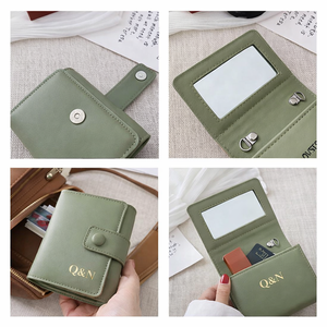 Fashion Eco-Friendly PU Zipper Mini Lipstick Bag with <b>Mirror</b> Large Capacity Portable <b>Travel</b> Cosmetic Storage Chain Crossbody Bag - Product Image 5