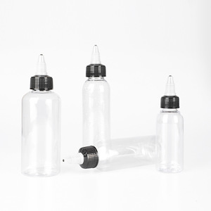 Pour plastique transparent PET encre de tatouage colle liquide bouteille bouche pointue vide cheveux huile presser avec capuchon supérieur torsadé - Product Image 6