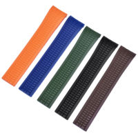 Bracelet de montre en silicone élastique respirant de haute qualité, multicolores, avec boucle en acier inoxydable argenté pliable