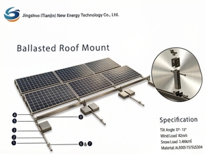 Sistema de Montaje para Paneles Solares JINGSHUO, de Aluminio Anodizado, Acero Inoxidable, Galvanizado en Caliente, Bloque de Hormigón - Product Image 2