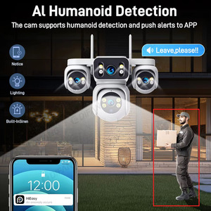 Cámara de Vigilancia PTZ con Alimentación Solar 4K y Pantalla Cuádruple con Zoom Óptico de 16X, Soporte para SIM 4G, Lente Múltiple para Exteriores AOV - Product Image 6