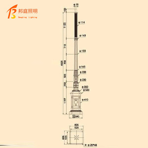 Rétro E27 IP65 de style <span class=keywords><strong>italien</strong></span> européen personnalisé en usine extérieur jardin paysage LED réverbère - Product Image 3