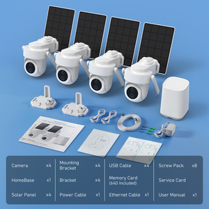 Koocam năng lượng mặt trời-Powered IP 65 không thấm nước Dome <span class=keywords><strong>Camera</strong></span> kit điều khiển thông minh 4 Mạng Máy ảnh báo động thông minh đẩy đám mây Pin - Product Image 6