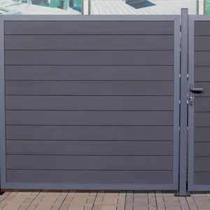 FOJU FOJU panel pagar makan-pagar, plastik komposit kayu luar ruangan, pagar keamanan mudah dipasang privasi