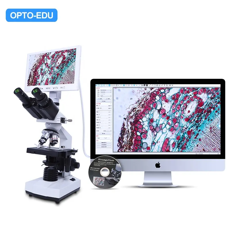 OPTO-EDU A33.5121-TH 7" LCD 2.0M Biological USB Portable Dual Lens Digital Microscope