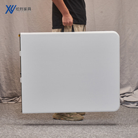 Table pliante multifonctionnelle en acier et PP, pliage rapide pour une installation instantanée, légère pour le déplacement