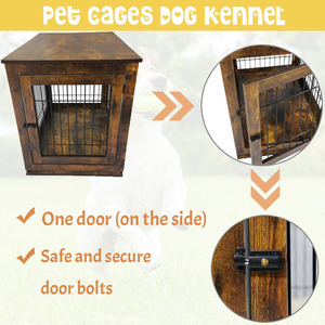 Hiệu Suất Cao End Bảng Con Chó Crate Đồ Nội Thất Pet Crate Bằng Gỗ Con Chó Lồng Kim Loại <span class=keywords><strong>Kennels</strong></span> - Product Image 2