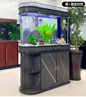 Aquarium en verre en forme de U sur mesure de luxe, grande capacité (100-1000L), avec meuble en alliage d'aluminium pour la maison, le bureau ou l'hôtel