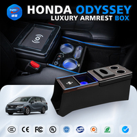 Caja Organizadora para el Reposabrazos de la Consola Central Compatible con Honda Odyssey, con Portavasos, para Accesorios Interiores de Minivan