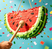 Piñata en forme de pastèque, décor de fête d'anniversaire sur le thème des fruits colorés, piñata mignonne en forme de pastèque, cadeaux pour les fêtes d'anniversaire des garçons et des filles