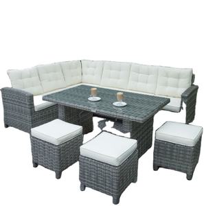 เฟอร์นิเจอร์หวายโพลีหวายสังเคราะห์สำหรับรับประทานอาหารในร่มและกลางแจ้งที่ทันสมัยสำหรับลานสวน - Product Image 6