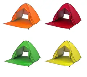 Auvent Portable Anti UV automatique abri solaire Camping extérieur instantané Pop Up tente de plage avec rideau enduit plage pêche Cabana