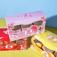 Boîte d'emballage personnalisée en carton blanc pliable pour 3 glaces, avec fenêtre, impression CMYK, certifiée ISO22000 et FSC, biodégradable, pour produits alimentaires