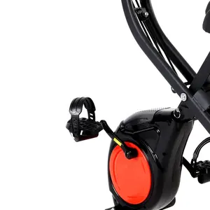 Kol ve bacak bandı ile manyetik egzersiz ekipmanları darbe sensörü geri dinlenme büyükler için büyük koltuk katlanır egzersiz bisikleti