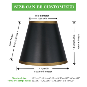 Custom Black Cone Paper <strong>Lampshade</strong> <strong>Gold</strong> Trim Handmade Classic Decorative Indoor Lighting Accessory OEM ODM Supplier - Product Image 2