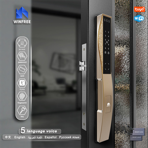 Đa ngôn ngữ hệ thống Rose Gold tuya Wifi sinh trắc học 3D Nhận dạng khuôn mặt thông minh Khóa vân tay mật khẩu thẻ chìa khóa kỹ thuật số khóa - Product Image 4