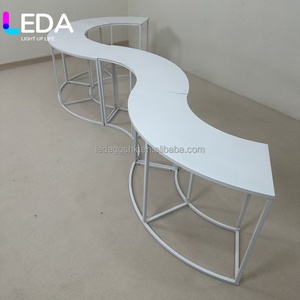 LEDA New 6Ft Wedding Metal Curved Party Table Serpentine Design Display <b>Stand</b> For Outdoor Picnics And Event Weddings Decoration - Product Image 3