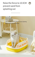 Litière pour chat grande capacité, très vendue, design anti-éclaboussures détachable, matériau PP, 12L, nettoyage facile, pelle incluse, pour chat d'intérieur