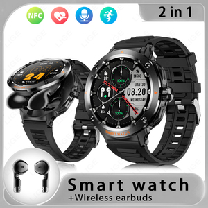 สมาร์ทวอทช์ <span class=keywords><strong>D13</strong></span> 2-in-1 พร้อมหูฟังบลูทูธ รองรับการโทร NFC IP67 ชาร์จแม่เหล็ก วัดอัตราการเต้นของหัวใจ ติดตามการออกกำลังกายหลากหลายประเภท - Product Image 2